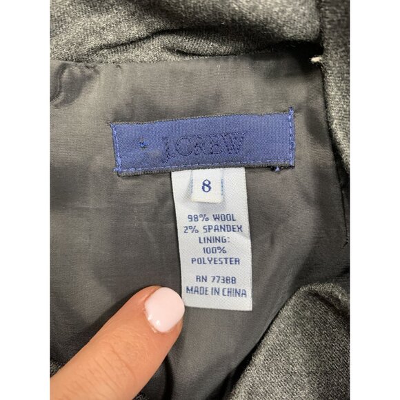 J. Crew Womens Size 8 Gray Wool Blouse 3/4 Sleeve Business Casual Top - Picture 3 of 8